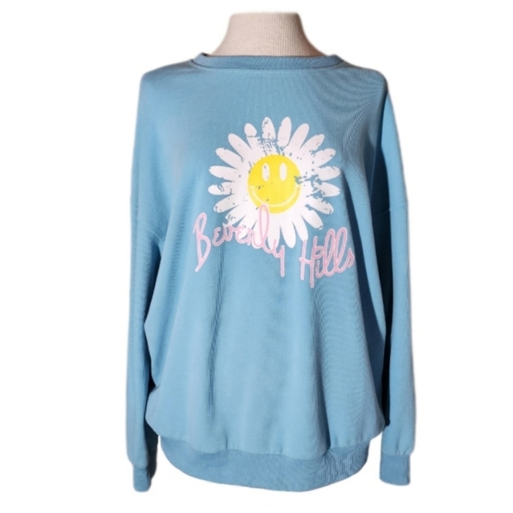 Hazel & Olive Beverly Sweatshirt Daisy & Beverly HIlls Graphic Size S
